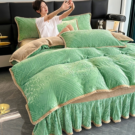 91家纺网 家纺一手货源 找家纺 （总）望淮家纺 2025新款8D雕花牛奶绒四件套