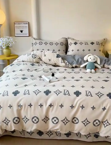 91家纺网 家纺一手货源 找家纺 2024新款全棉印花磨毛系列四件套 奢享