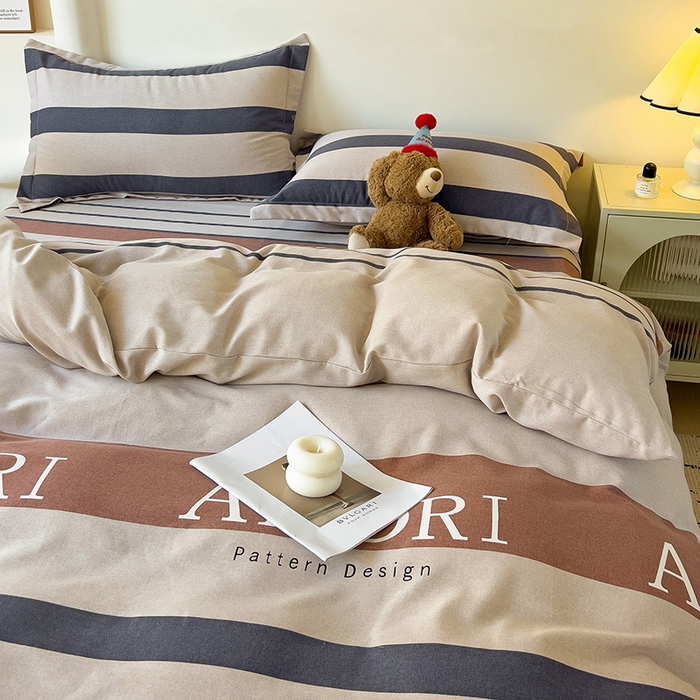 91家纺网 家纺一手货源 找家纺 2024新款全棉印花磨毛系列单被套 诺曼蒂 灰