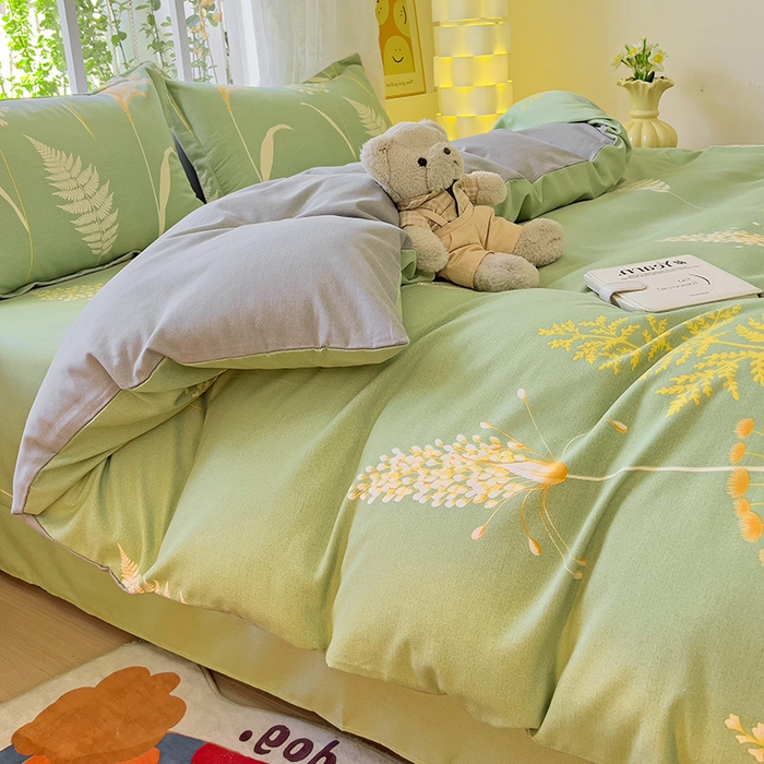 91家纺网 家纺一手货源 找家纺 2024新款全棉印花磨毛系列四件套 随风悠扬