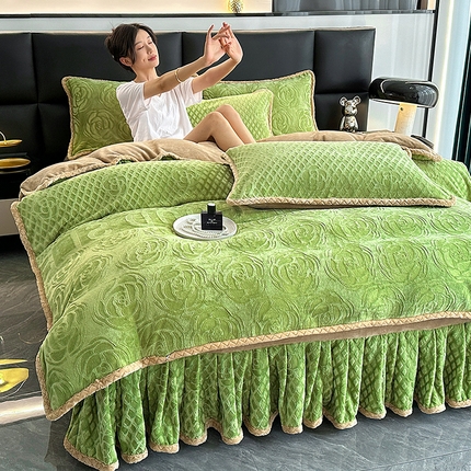 91家纺网 家纺一手货源 找家纺 （总）望淮家纺 2025新款8D雕花牛奶绒四件套