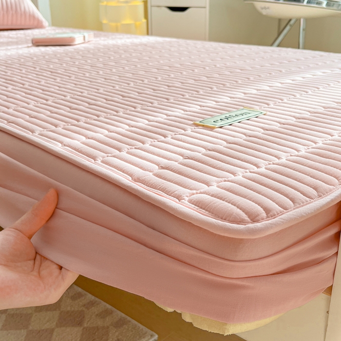 91家纺网 家纺一手货源 找家纺 芬晴家纺 2024新款A类全棉水洗棉大豆棉床笠-漫游（学生床） 漫游-嫩粉