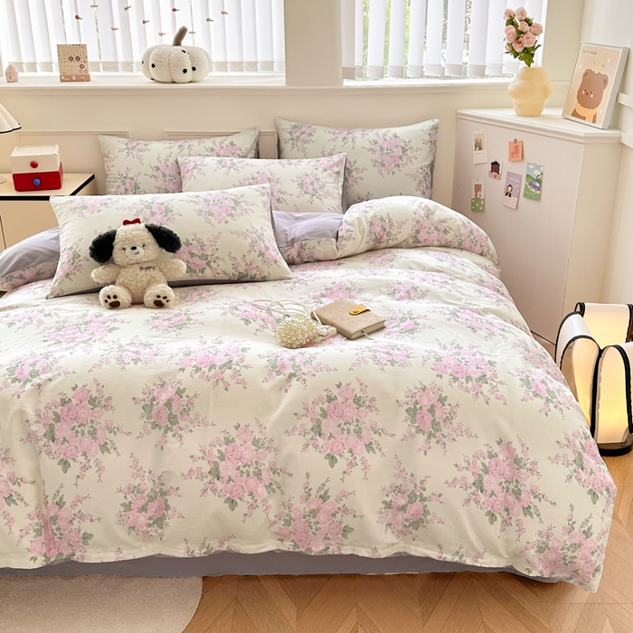 91家纺网 家纺一手货源 找家纺 柠馨 2024新款全棉印花四件套 黛安娜