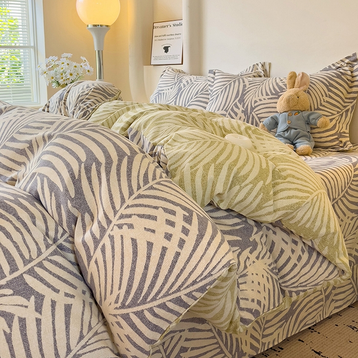 91家纺网 家纺一手货源 找家纺 2024新款全棉印花磨毛系列四件套 岚风