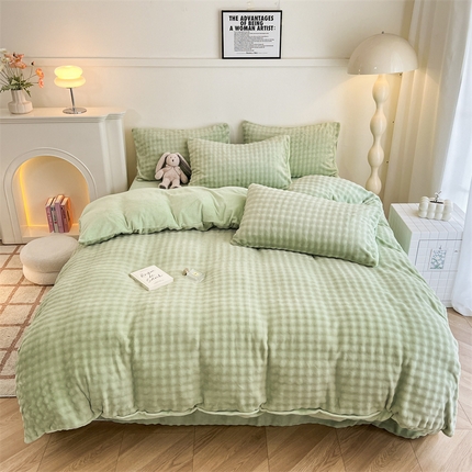 91家纺网 家纺一手货源 找家纺 （总）优贝家纺 2025新款加厚泡泡牛奶绒四件套