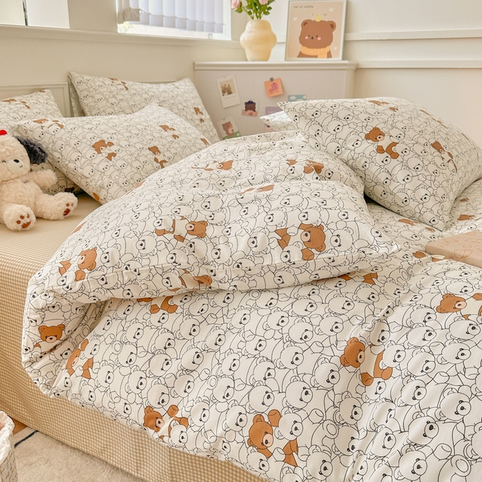 91家纺网 家纺一手货源 找家纺 柠馨 2024新款全棉印花四件套 维尼