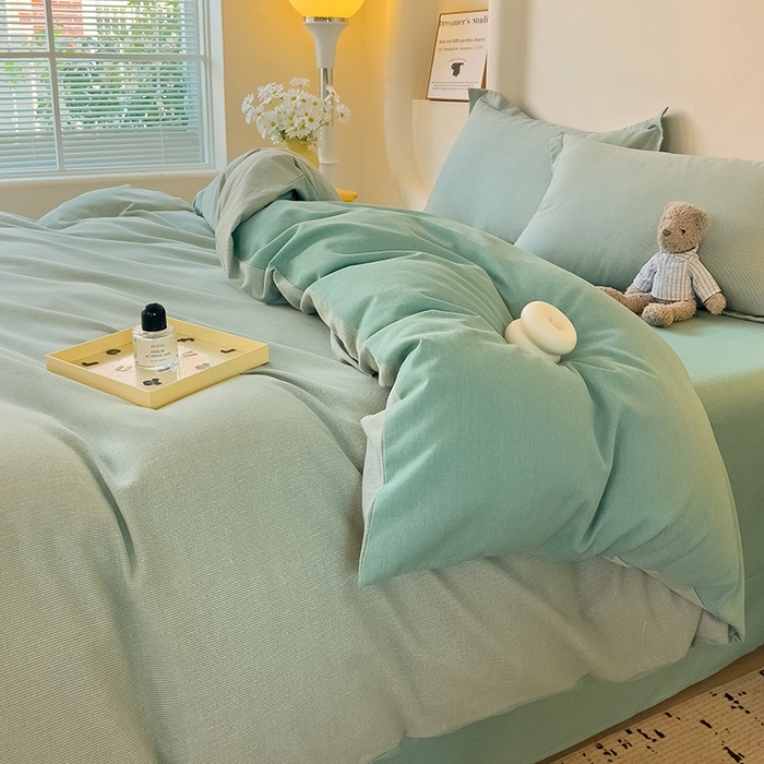 91家纺网 家纺一手货源 找家纺 2024新款全棉印花磨毛系列单被套 邦尼蓝