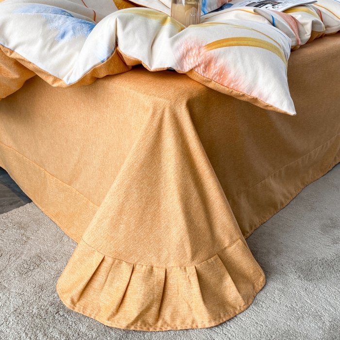 91家纺网 家纺一手货源 找家纺 2024新款全棉印花磨毛系列四件套 幸运草 桔