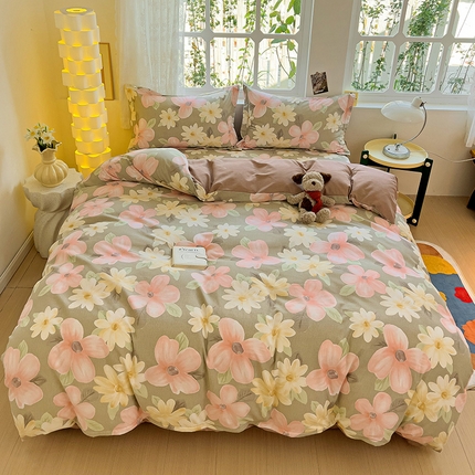 2024新款全棉印花磨毛系列单被套 花蜜