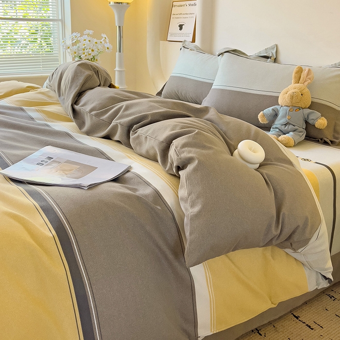 91家纺网 家纺一手货源 找家纺 2024新款全棉印花磨毛系列四件套 小欢喜