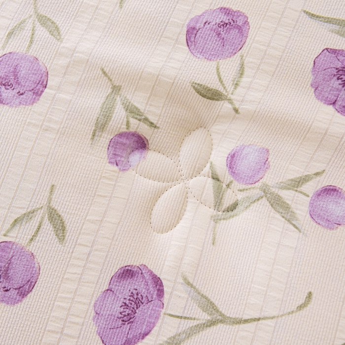 91家纺网 家纺一手货源 找家纺 爱宝被业 2024新款提花云纱棉印花被 紫罗兰