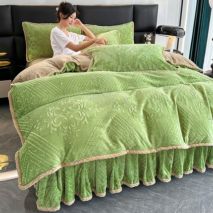 91家纺网 家纺一手货源 找家纺 （总）望淮家纺 2025新款8D雕花牛奶绒四件套