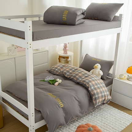 91家纺网 家纺一手货源 找家纺 （总） 2025新款磨毛四件套学生宿舍三件套学生床-青春格子【提供买家秀】