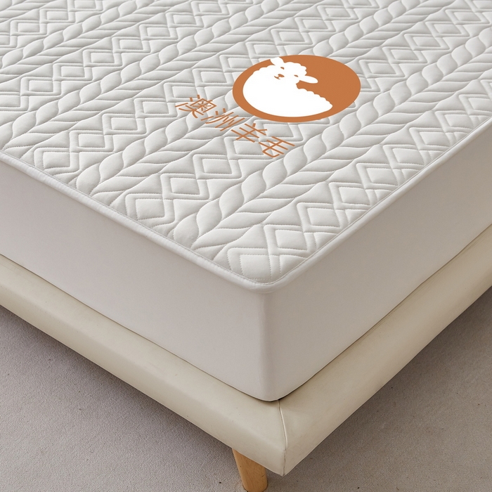 91家纺网 家纺一手货源 找家纺 卡派 2024新款大床款羊毛床笠-富贵竹 富贵竹-白