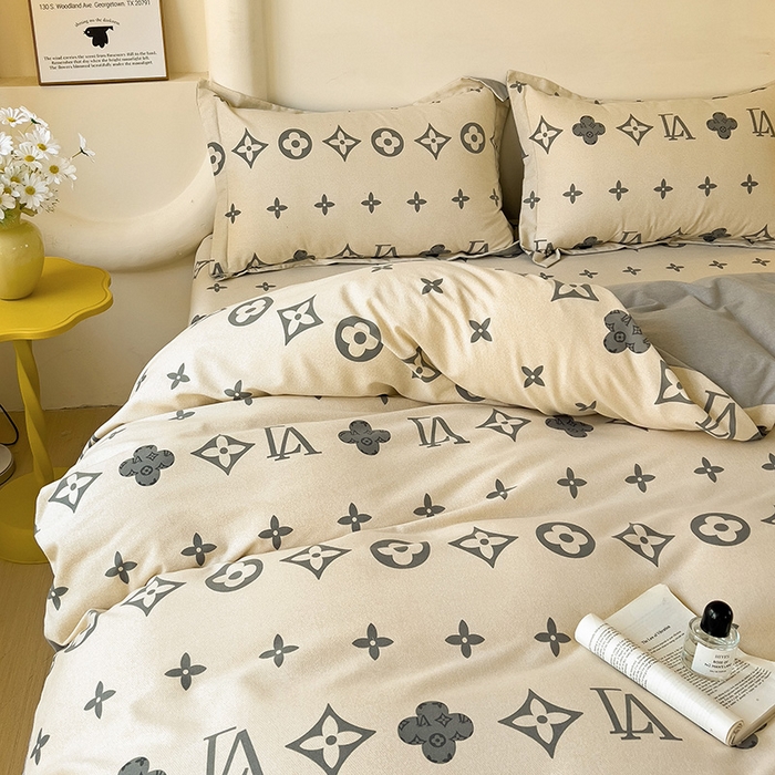 91家纺网 家纺一手货源 找家纺 2024新款全棉印花磨毛系列四件套 奢享