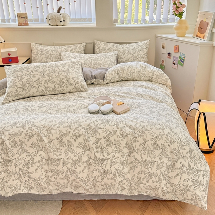 91家纺网 家纺一手货源 找家纺 柠馨 2024新款全棉印花四件套 麦语