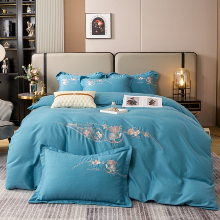 91家纺网 家纺一手货源 找家纺 （总）昊翔家纺 2025新款全棉磨毛绣花四件套