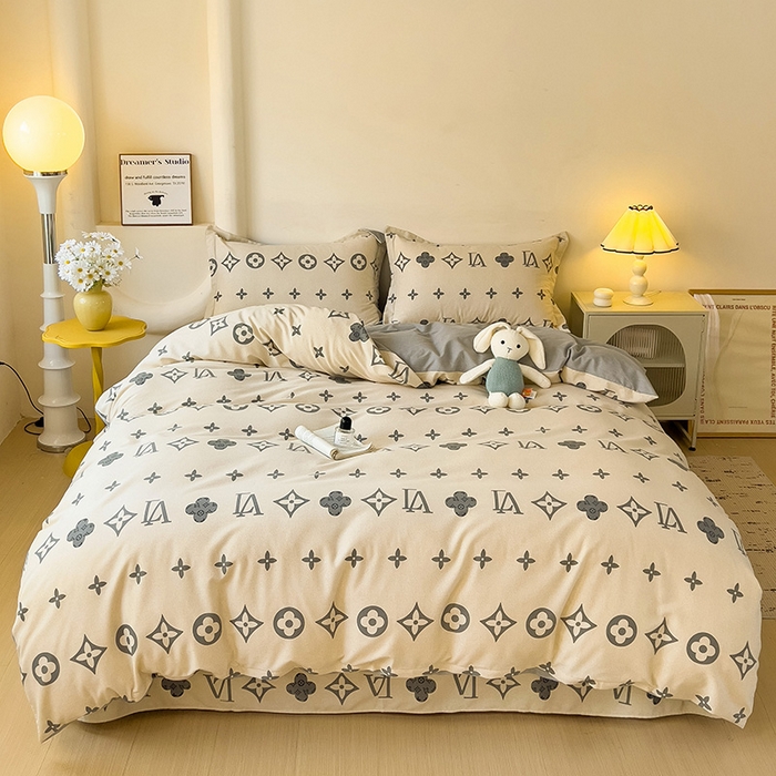 91家纺网 家纺一手货源 找家纺 2024新款全棉印花磨毛系列四件套 奢享