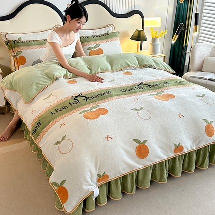 (总) 爱洛 2024新款日产过万爆款印花牛奶绒四件套