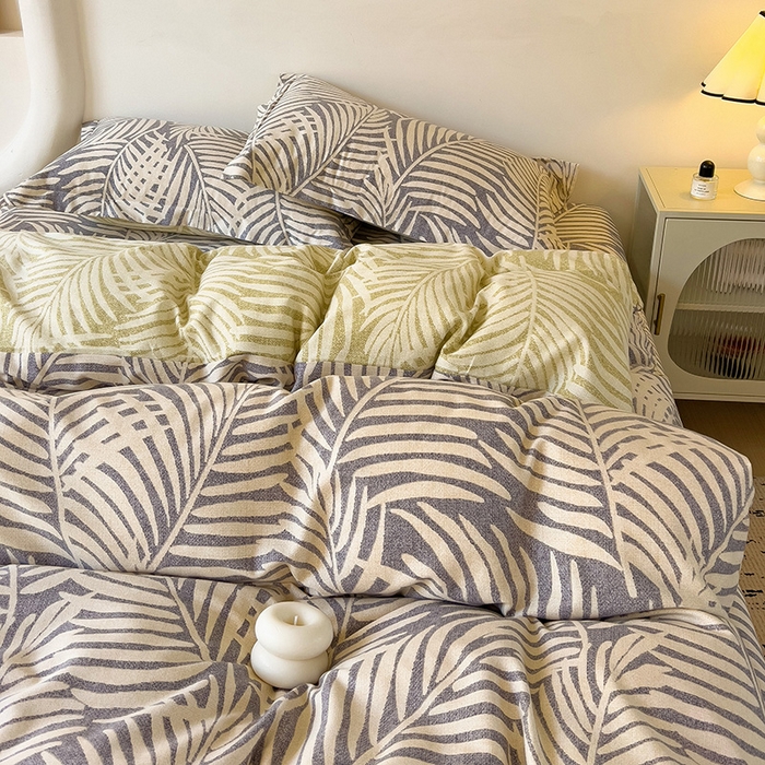 91家纺网 家纺一手货源 找家纺 2024新款全棉印花磨毛系列四件套 岚风