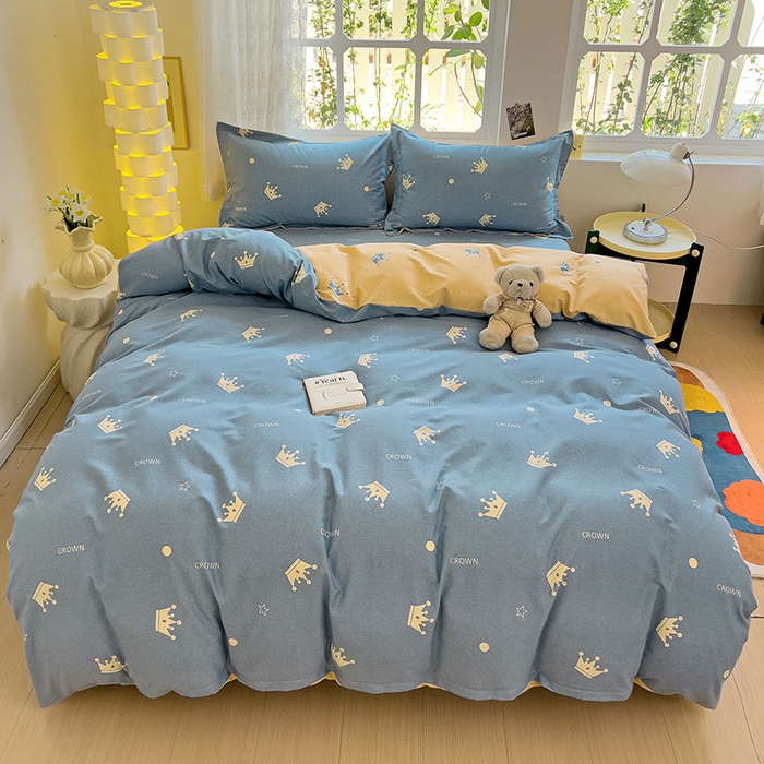 91家纺网 家纺一手货源 找家纺 2024新款全棉印花磨毛系列单被套 星星点灯