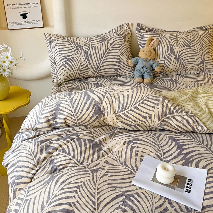 91家纺网 家纺一手货源 找家纺 2024新款全棉印花磨毛系列四件套 岚风