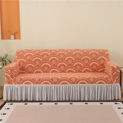 91家纺网 家纺一手货源 找家纺 （总）雅竹家纺 沙发套系列阳离子提花裙边款（跨境外贸专供）