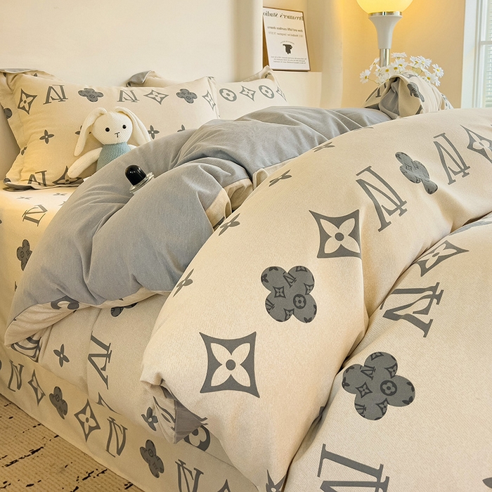 91家纺网 家纺一手货源 找家纺 2024新款全棉印花磨毛系列四件套 奢享