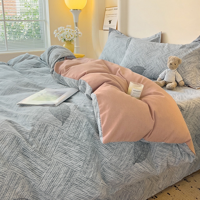 91家纺网 家纺一手货源 找家纺 2024新款全棉印花磨毛系列四件套 黎月