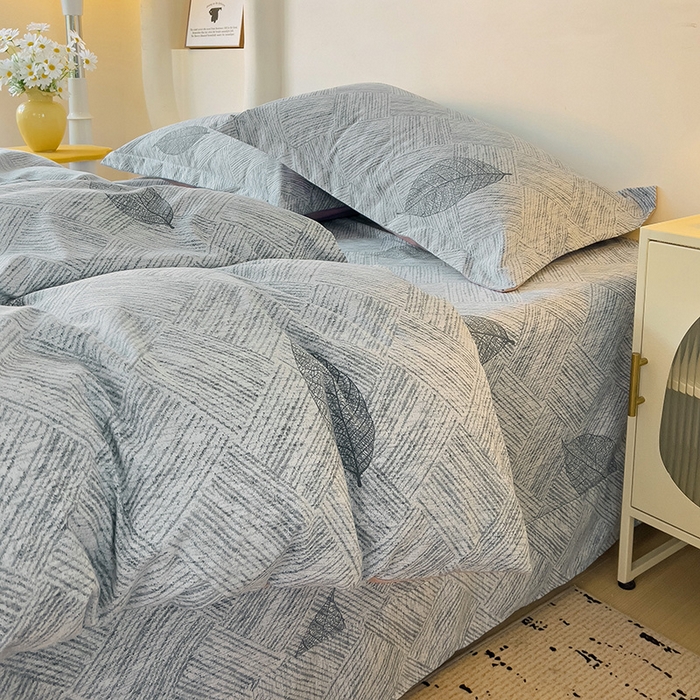 91家纺网 家纺一手货源 找家纺 2024新款全棉印花磨毛系列四件套 黎月