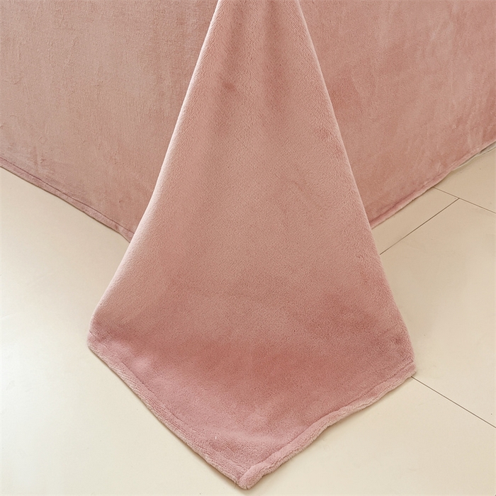 91家纺网 家纺一手货源 找家纺 启程家纺 2024新款无印风A类牛奶绒四件套 条纹-奶油粉