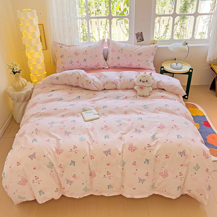 91家纺网 家纺一手货源 找家纺 2024新款全棉印花磨毛系列单被套 名媛