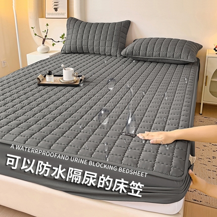 91家纺网 家纺一手货源 找家纺 （总）2024新款原棉大豆抗菌夹棉防水床笠床垫保护罩-四季跑量款