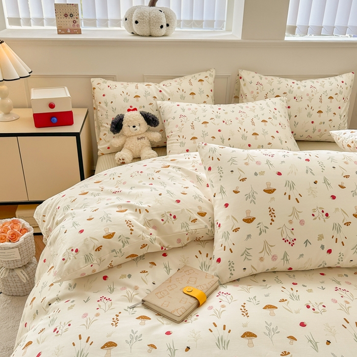 91家纺网 家纺一手货源 找家纺 柠馨 2024新款全棉印花四件套 阳光森林