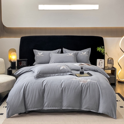 91家纺网 家纺一手货源 找家纺 （总）昊翔家纺 2025新款全棉磨毛绣花四件套