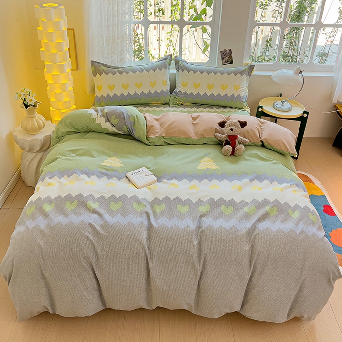 91家纺网 家纺一手货源 找家纺 2024新款全棉印花磨毛系列单被套 缤纷世界