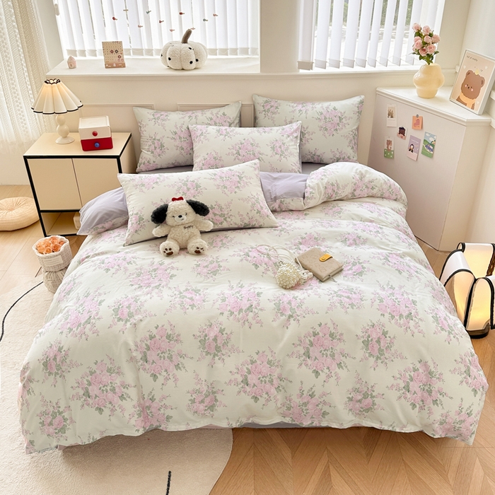 91家纺网 家纺一手货源 找家纺 柠馨 2024新款全棉印花四件套 黛安娜