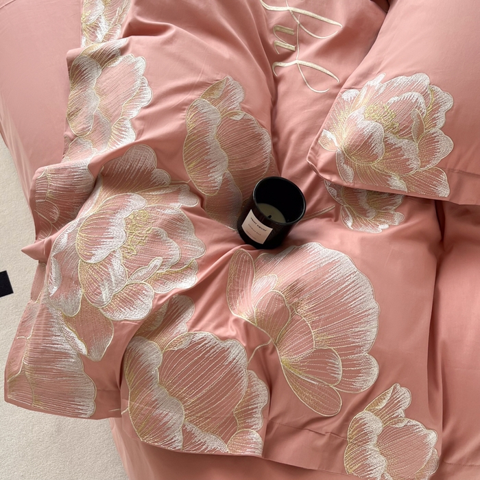 91家纺网 家纺一手货源 找家纺 梧桐家居 2024新款13376全棉四件套-银杏 银杏-豆沙