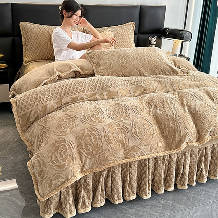 91家纺网 家纺一手货源 找家纺 （总）望淮家纺 2025新款8D雕花牛奶绒四件套