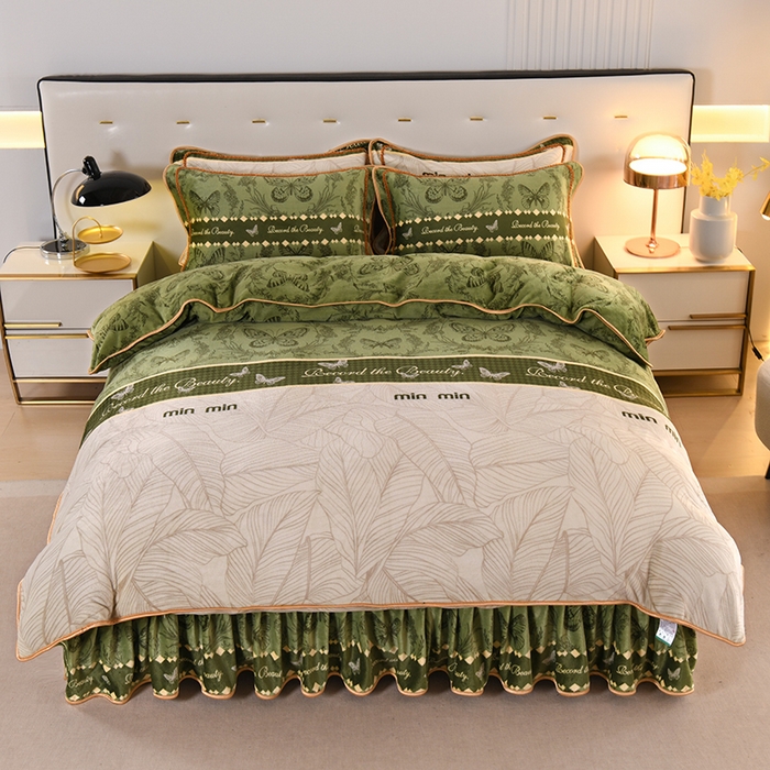 91家纺网 家纺一手货源 找家纺 爱洛家纺 2024新款高克重牛奶绒印花四件套 森林奇遇