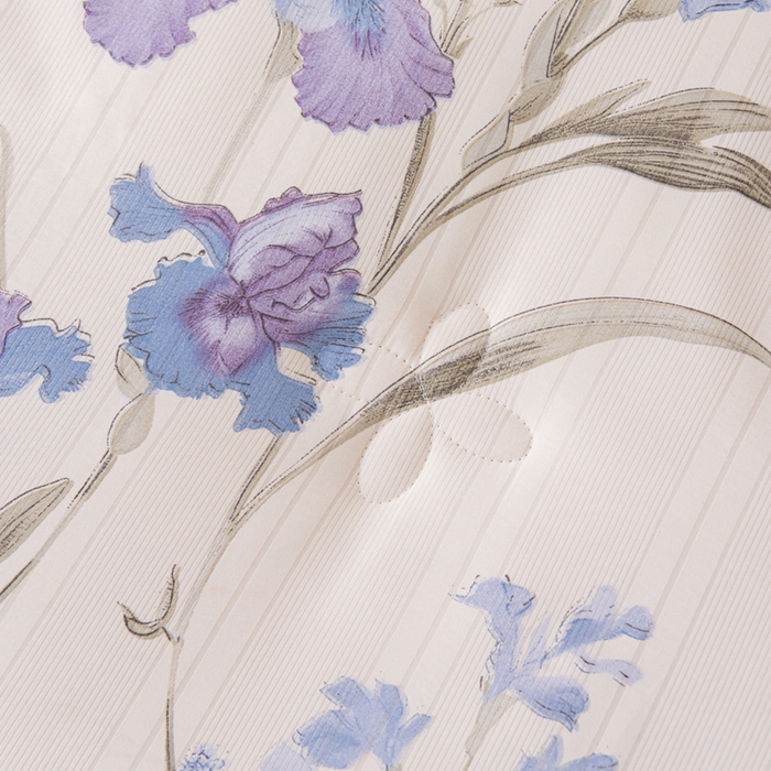 91家纺网 家纺一手货源 找家纺 爱宝被业 2024新款提花云纱棉印花被 花团锦簇