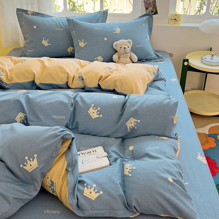 91家纺网 家纺一手货源 找家纺 2024新款全棉印花磨毛系列四件套 星星点灯