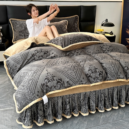 91家纺网 家纺一手货源 找家纺 （总）望淮家纺 2025新款8D雕花牛奶绒四件套