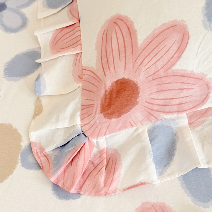 91家纺网 家纺一手货源 找家纺 美达家纺 2025新款亲肤舒适全棉公主风单床裙四件套 梦境之旅-粉