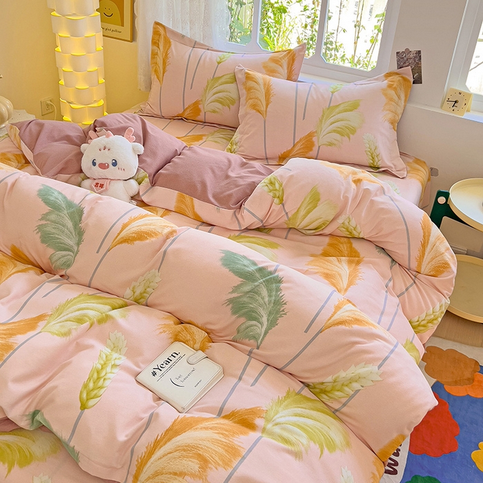 91家纺网 家纺一手货源 找家纺 2024新款全棉印花磨毛系列单被套 一帘幽梦