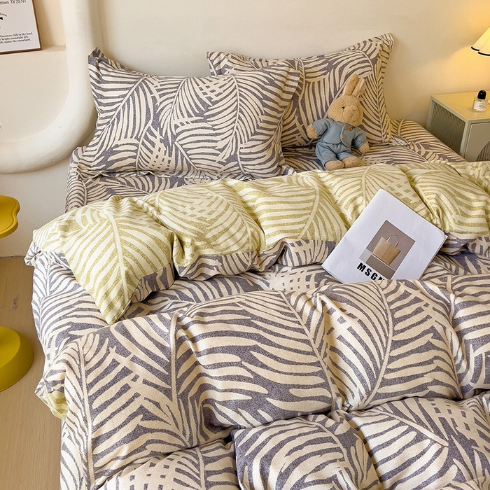 91家纺网 家纺一手货源 找家纺 2024新款全棉印花磨毛系列四件套 岚风