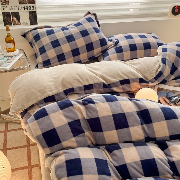 91家纺网 家纺一手货源 找家纺 （总）启程家纺 2024新款无印风A类牛奶绒四件套