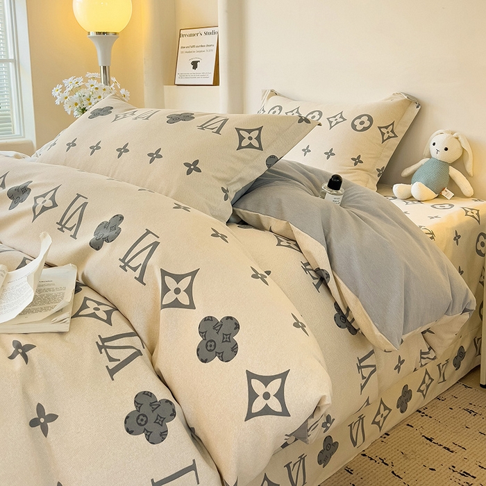 91家纺网 家纺一手货源 找家纺 2024新款全棉印花磨毛系列四件套 奢享