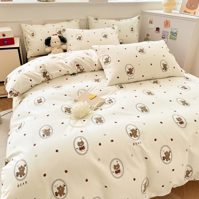 91家纺网 家纺一手货源 找家纺 柠馨 2024新款全棉印花四件套 卡洛儿