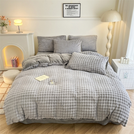 91家纺网 家纺一手货源 找家纺 （总）优贝家纺 2025新款加厚泡泡牛奶绒四件套